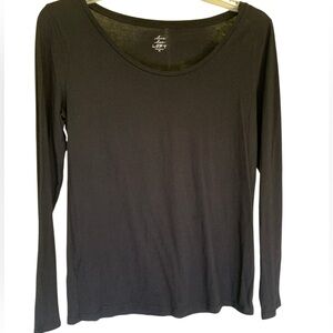 LOFT Classic Black Long Sleeve Tee medium